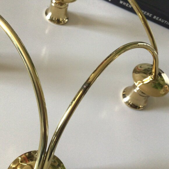 Brass 4-Arm Candelabra Candle Holder Vintage Decorative Piece For Home Or Event - Picture 8 of 9